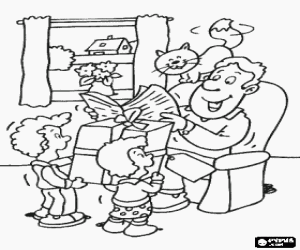 kolorowanka Niespodzianka dla tatusia