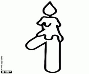 kolorowanka Numer 1, jeden z zapaloną świecą