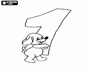 kolorowanka Numer 1 z psem