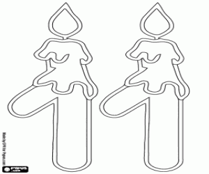 kolorowanka Numer jedenaście z dwóch świec