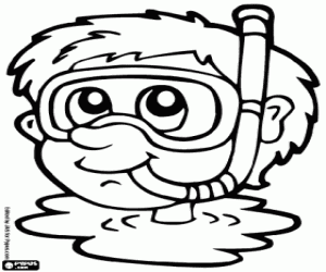 kolorowanka Nurek na głowę z wody