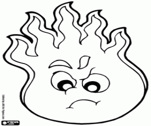 kolorowanka Ogień płomienie