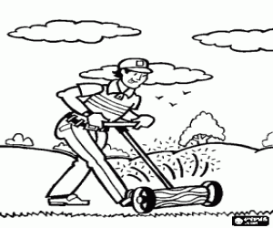 kolorowanka Ogrodnik pola golfowego