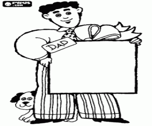 kolorowanka Ojciec z psem i Dar