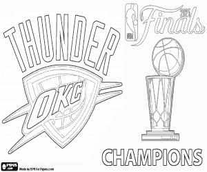 kolorowanka OKC Thunder, mistrzowie NBA 2025