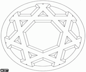 kolorowanka Okólnik mandali Escher stylu