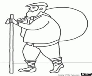 kolorowanka Olentzero, znak Bożego Narodzenia