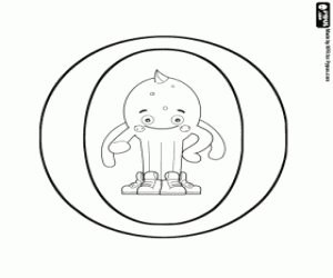 kolorowanka Omikron, greckiej litery i Pypus