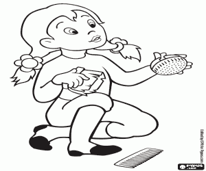 kolorowanka Ona ze szczotkami konia