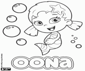 kolorowanka Oona, postać z Bubble Guppies