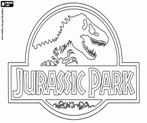kolorowanka Oryginalne logo Jurassic Park