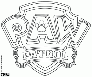 kolorowanka Oryginalne logo Paw Patrol