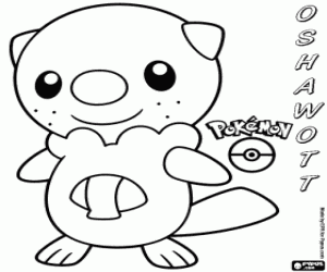 kolorowanka Oshawott, Pokemon morze wydry