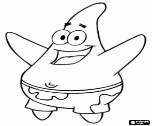 kolorowanka Patryk Rozgwiazda, przyjaciel SpongeBob