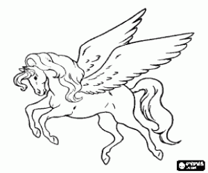 kolorowanka Pegasus, skrzydlaty koń