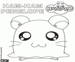 kolorowanka Penelope, chomik Hamtaro