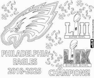 kolorowanka Philadelphia Eagles, Super Bowl 2025