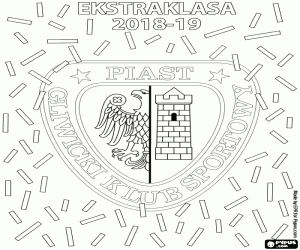 kolorowanka Piast Gliwice, mistrz 2018 2019 r.