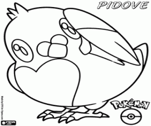 kolorowanka Pidove, czarno-białe pokemon