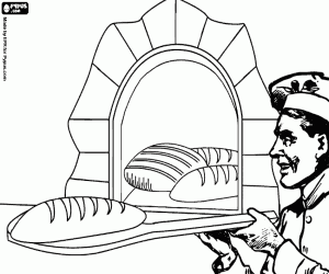 kolorowanka Piekarz i piec chleb