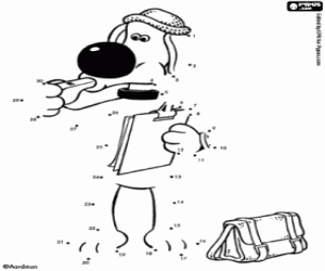 kolorowanka Pies Blitzer, kropka-kropka