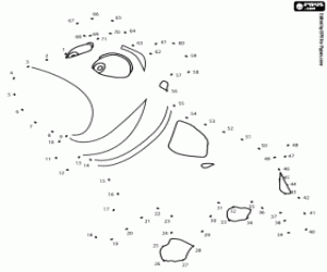 kolorowanka Pies Tad Jones, kropka-kropka