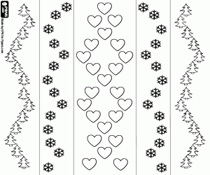 kolorowanka Pionowe paski z dekoracjami