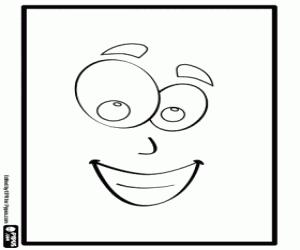 kolorowanka Pionowy prostokąt z twarzy