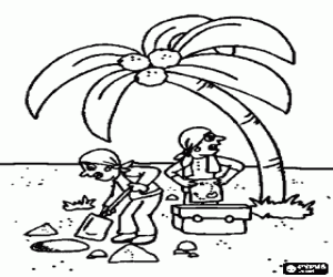 kolorowanka Piraci są zakopać skarb