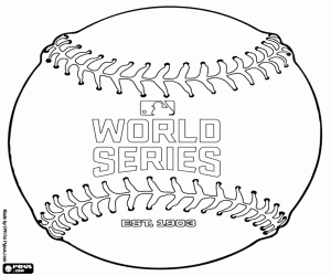 kolorowanka Piłki baseballowe World Series