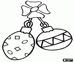 kolorowanka Piłki Boże Narodzenie czy Boże Narodzenie bombki związana z wstążką