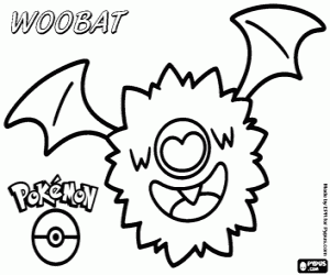 kolorowanka Pokemon nietoperz Woobat