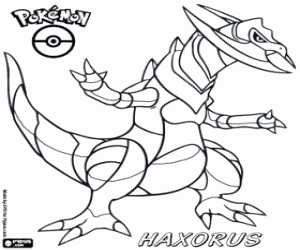 kolorowanka Pokemon smok, Haxorus