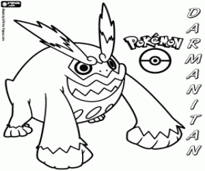 kolorowanka Pokémon ognia, Darmanitan