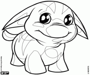 kolorowanka Poogle, Kacheek, pies z Neopets