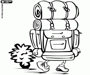 kolorowanka Poszukiwacz przygód z dużym plecakiem