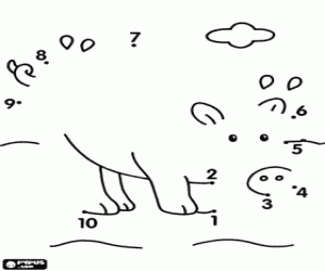 kolorowanka Połącz kropki, aby narysować wieprzowych