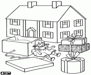 kolorowanka Kilka prezenty świąteczne aby otworzyć