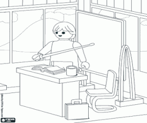 kolorowanka Profesor Szkoła Playmobil