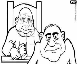 kolorowanka Przestępca w przód sędzia