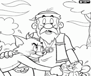 kolorowanka Próby pokojowego między Tom i Jerry