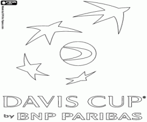 kolorowanka Puchar Davisa i BNP Paribas logo