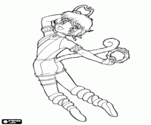 kolorowanka Pudding, Mew Mew z ogon małpy