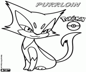kolorowanka Purrloin, kotów Pokemon