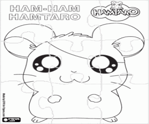 kolorowanka Puzzle chomik Hamtaro