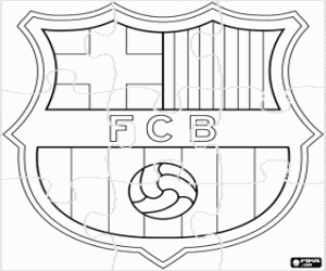 kolorowanka Puzzle z logo FC Barcelona