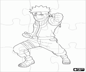 kolorowanka Puzzle z ninja Naruto