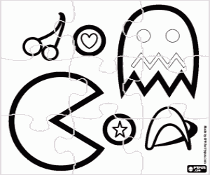 kolorowanka Puzzle z Pac-Man