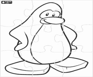 kolorowanka Puzzle z pingwina, Club Penguin