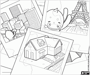 kolorowanka Puzzle z podróży Pypus